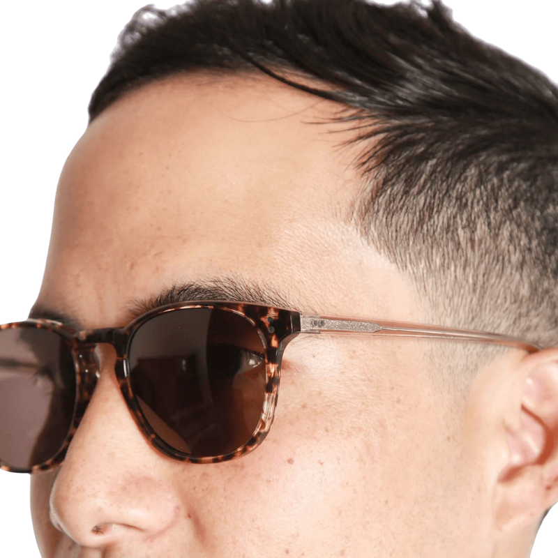 Rocket Eyewear MTO P3 Classic Sunglasses - Caviar Tortoise & Rosé with Brown Polarized Lenses (Tortoise and Crystal) - Raised Asian Fit