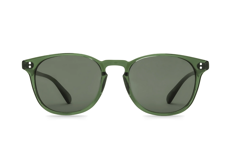 Rocket Eyewear MTO P3 Classic Sunglasses - Hunter Green Clear with Green Polarized Lenses (Launch Edition)  - Raised Asian Fit