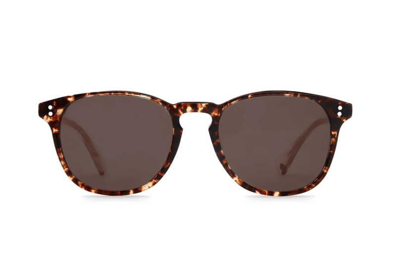 Rocket Eyewear MTO P3 Classic Sunglasses - Caviar Tortoise & Rosé with Brown Polarized Lenses (Tortoise and Crystal) - Raised Asian Fit