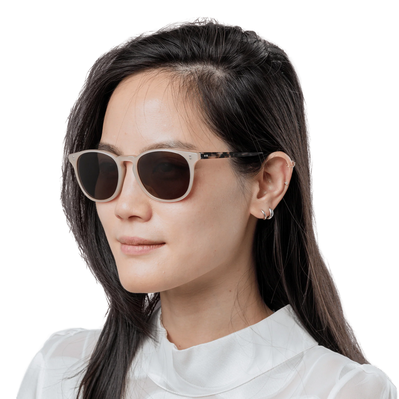 Rocket Eyewear MTO P3 Classic Sunglasses - Mother's Pearl & Chin Chow Tortoise with Brown Polarized Lenses (Tortoise and Crystal) - Raised Asian Fit