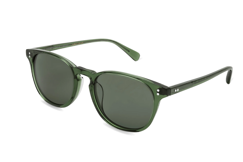 Rocket Eyewear MTO P3 Classic Sunglasses - Hunter Green Clear with Green Polarized Lenses (Launch Edition)  - Raised Asian Fit