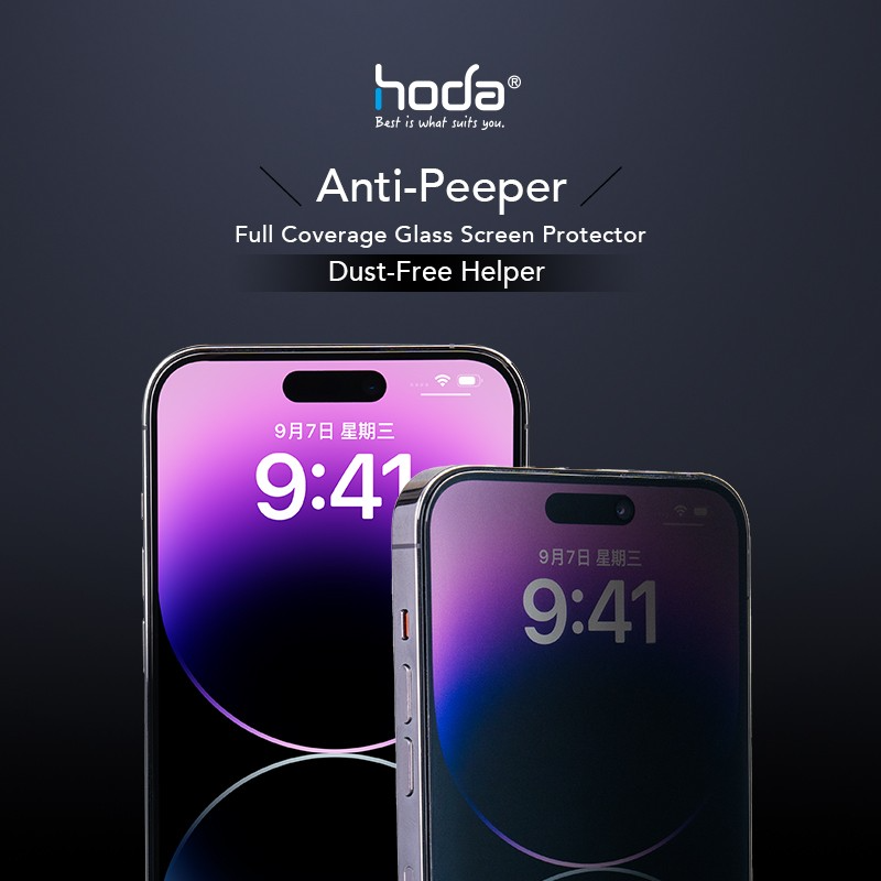 Hoda (Privacy) Anti-Peeper Full Coverage Screen Protector - With Dust-Free Helper for iPhone 16 Series