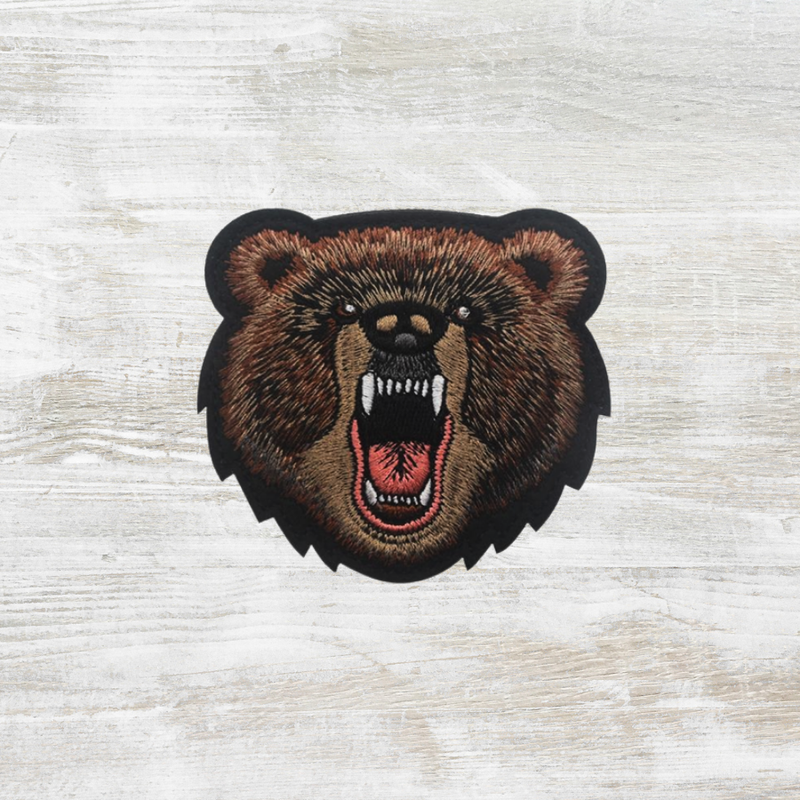 The Meniacc Bear Head Embroidery Velcro Patch