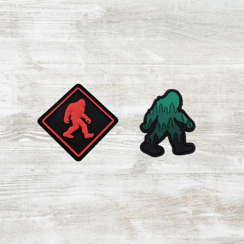 The Meniacc Bigfoot - PVC Velcro Patch (Green or Red)