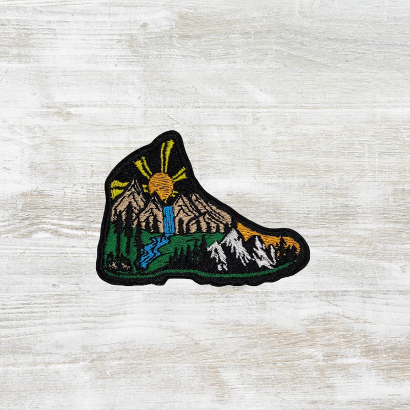 The Meniacc Boot Scenery Embroidery Velcro Patch