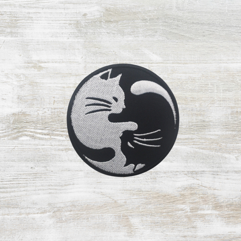 The Meniacc Cat Yin Yang Embroidered Velcro Patch