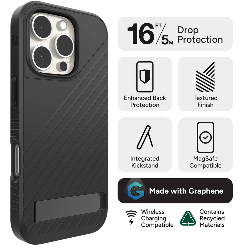 ZAGG Denali Snap Case for iPhone 16 Series with Kickstand