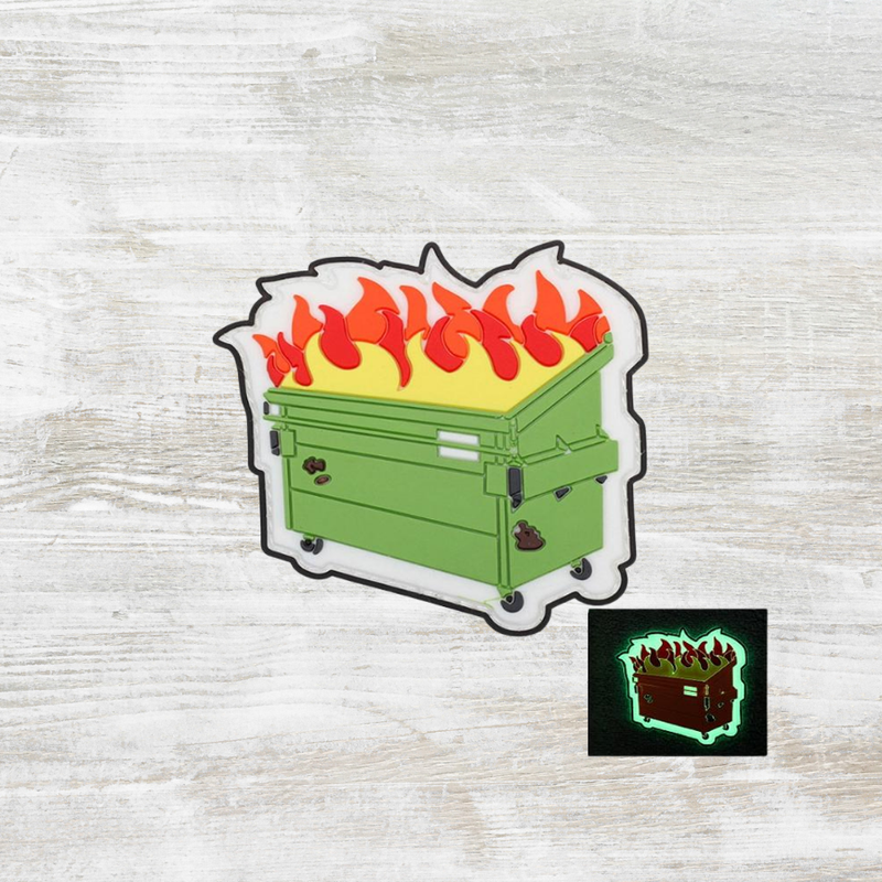 The Meniacc Dumpster Fire PVC Velcro Patch