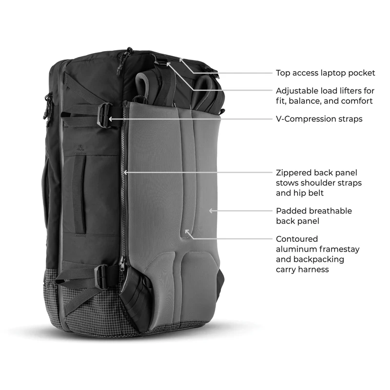 Matador GlobeRider45 Travel Backpack - Black