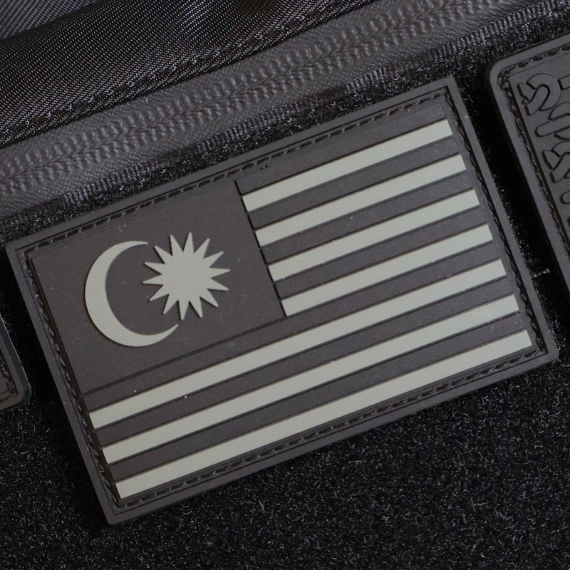 The Meniacc Malaysia Flag PVC Velcro Patch - Colour/BW