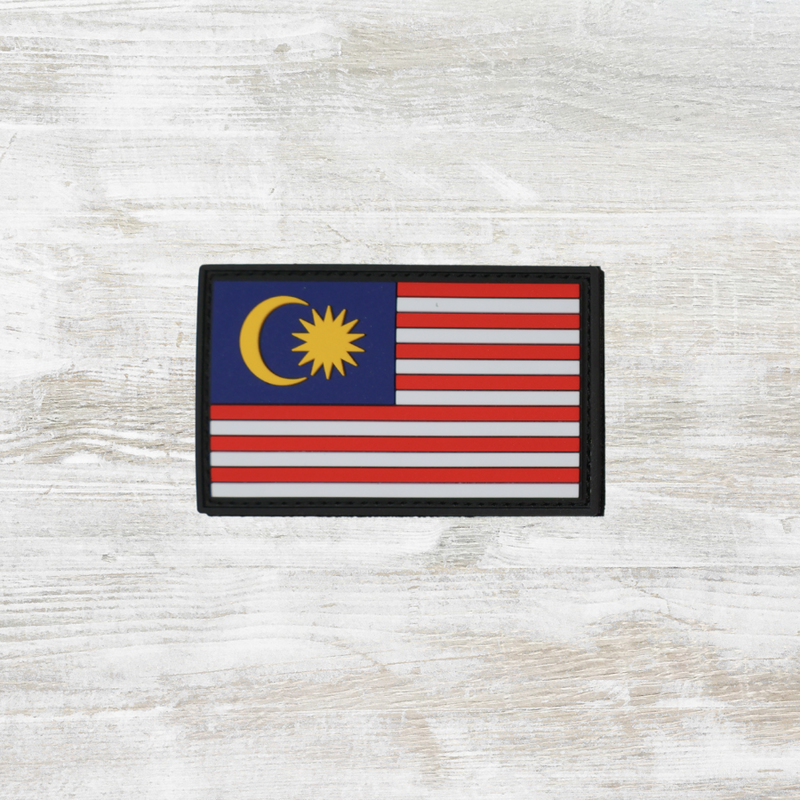 The Meniacc Malaysia Flag PVC Velcro Patch - Colour/BW