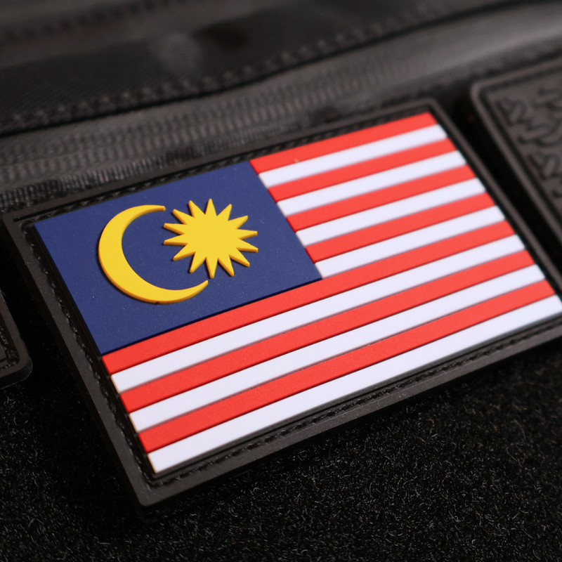 The Meniacc Malaysia Flag PVC Velcro Patch - Colour/BW