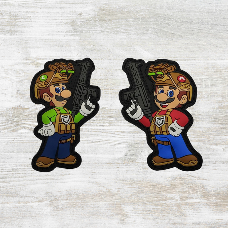 The Meniacc Mario & Luigi Tactical PVC Velcro Patch (Set)