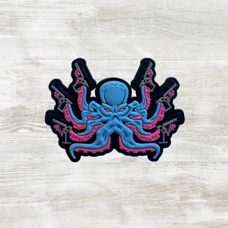 The Meniacc Octopus with Gun PVC Velcro Patch