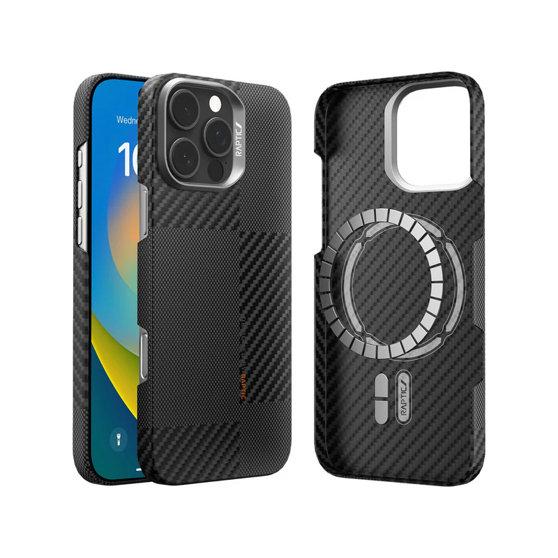 (Markdown) Raptic Aramid Fibre Croxx Case with Magsafe for iPhone 16 series - Mondrian - Black