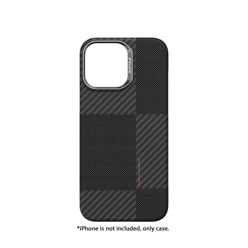 Raptic Aramid Fibre Croxx Case with Magsafe for iPhone 16 series - Mondrian - Black