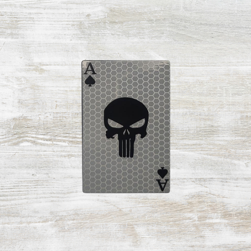 The Meniacc Punisher Ace Reflective Velcro Patch