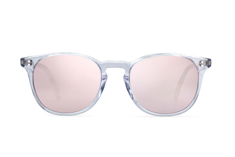 Rocket Eyewear MTO P3 Classic Sunglasses - Crystal with Pink Mirrored Polarized Lenses - Raised Asian Fit