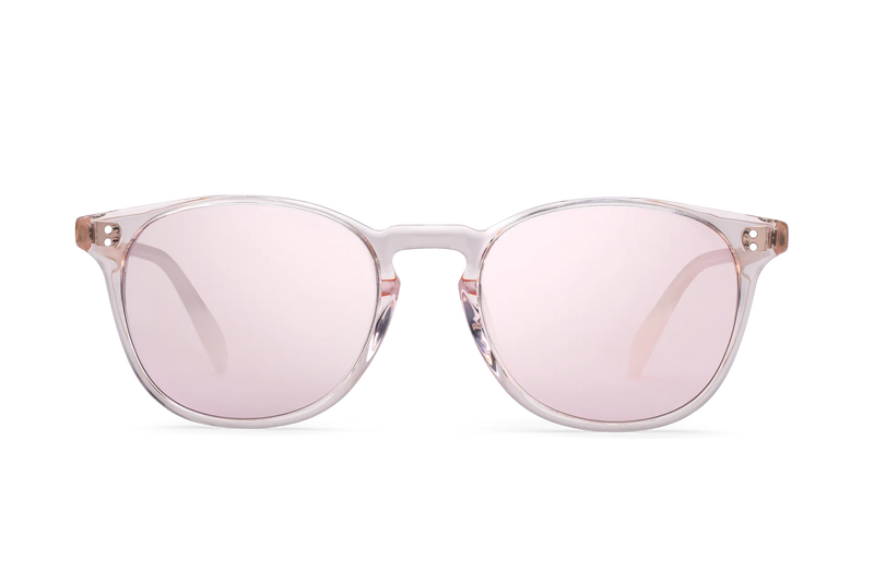 Rocket Eyewear MTO P3 Classic Sunglasses - Rose-tinted Crystal & Blush with Pink Mirrored Polarized Lenses - Raised Asian Fit