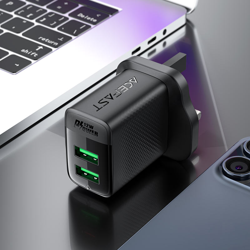 ACEFAST A87 12W (USB-A+USB-A) Dual Port Charger (UK)