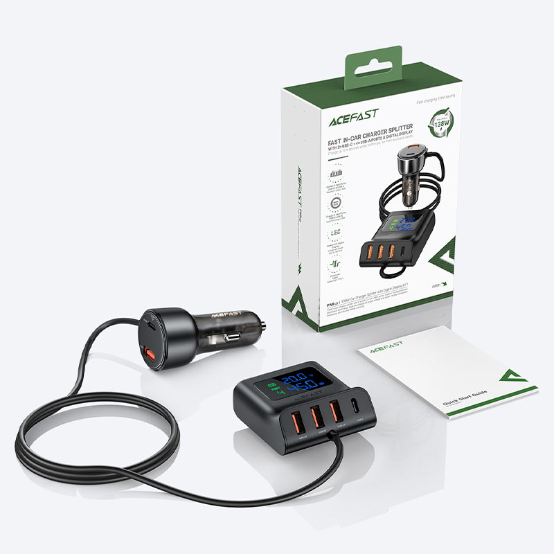 ACEFAST B11 138W Car Charger Splitter with Digital Display