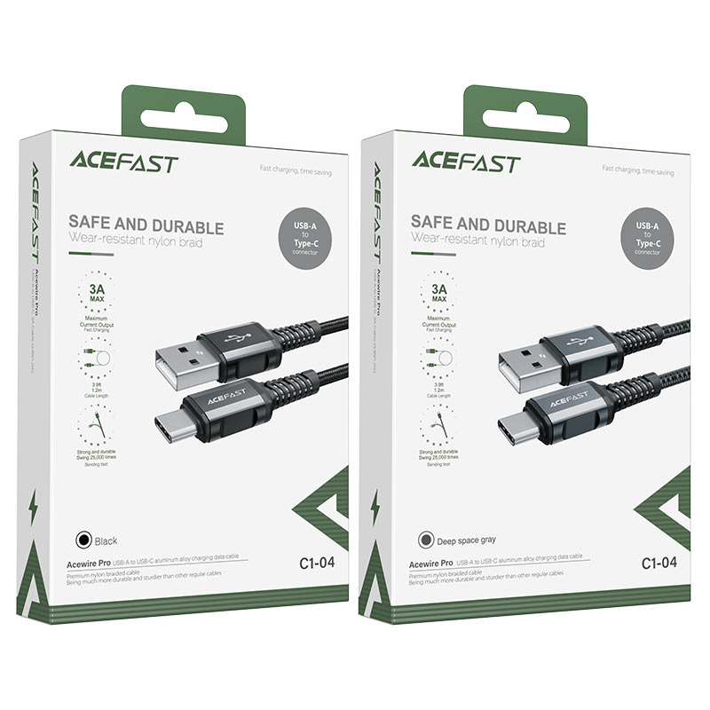 ACEFAST C1-04 USB-A to USB-C Aluminum Alloy Charging Data Cable