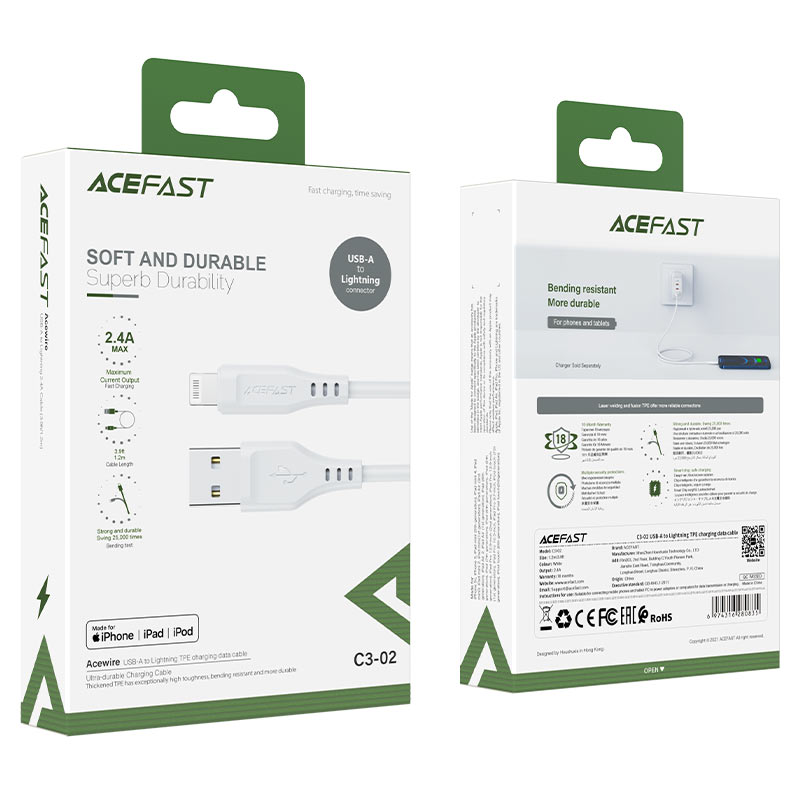 ACEFAST C3-02 USB-A to Lightning TPE Charging Data Cable