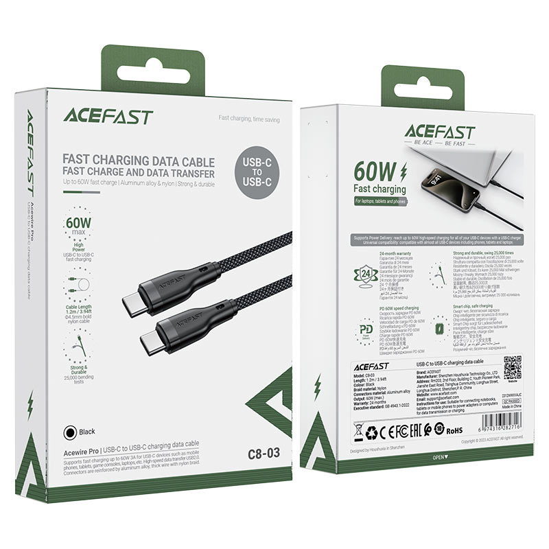 ACEFAST C8-03 USB-C to USB-C Charging Data Cable