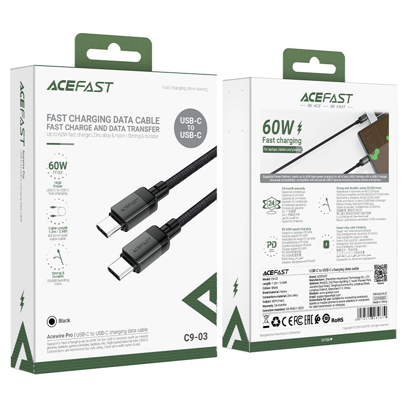 ACEFAST C9-03 USB-C to USB-C Charging Data Cable