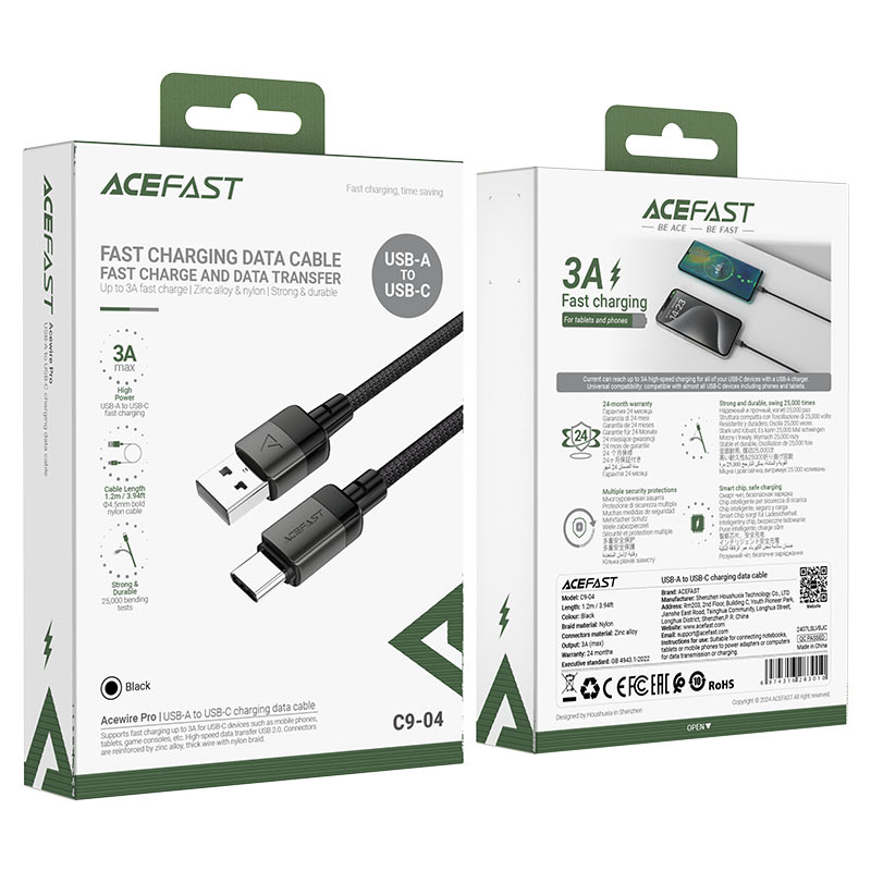 ACEFAST C9-04 USB-A to USB-C Charging Data Cable