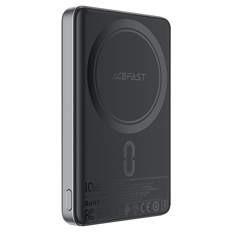 ACEFAST M12-10000 PD20W Ultra-Thin Magnetic Wireless Charging Power Bank