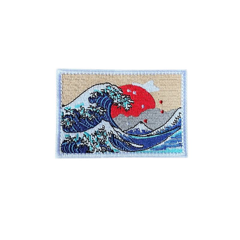 The Meniacc Great Wave Embroidered Velcro Patch