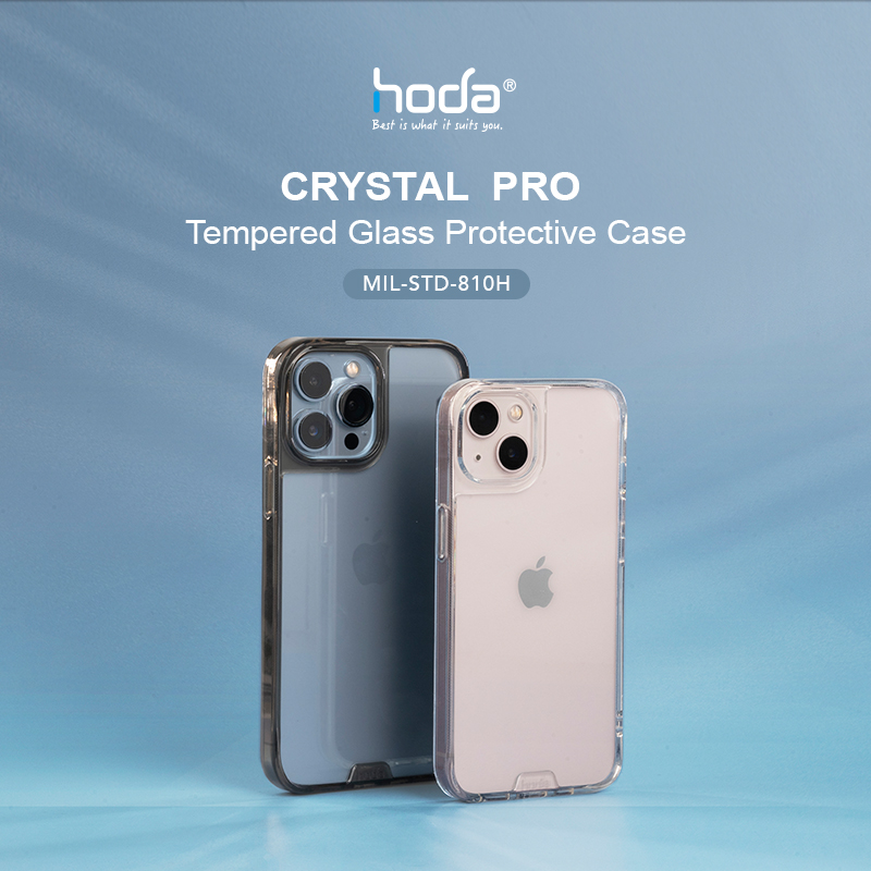 (Markdown) Hoda Crystal Pro Glass Case Military Standard for iPhone 13 Series - Clear Black