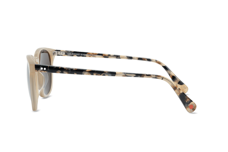 Rocket Eyewear MTO P3 Classic Sunglasses - Mother's Pearl & Chin Chow Tortoise with Brown Polarized Lenses (Tortoise and Crystal) - Raised Asian Fit