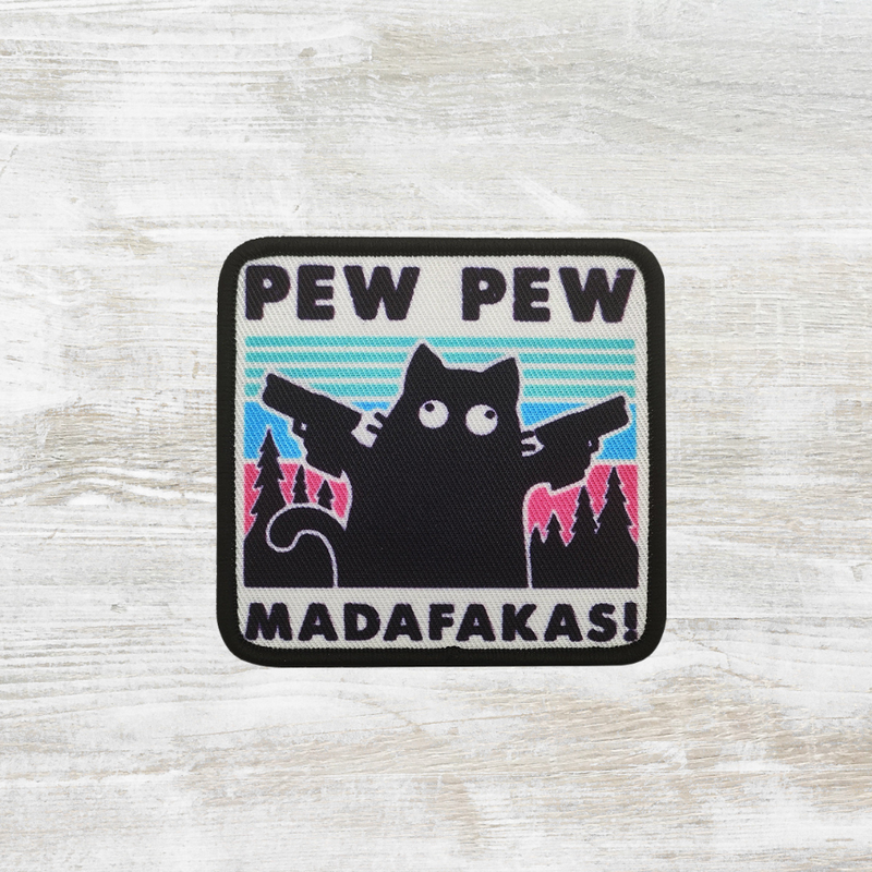 The Meniacc Pew Pew Woven Velcro Patch