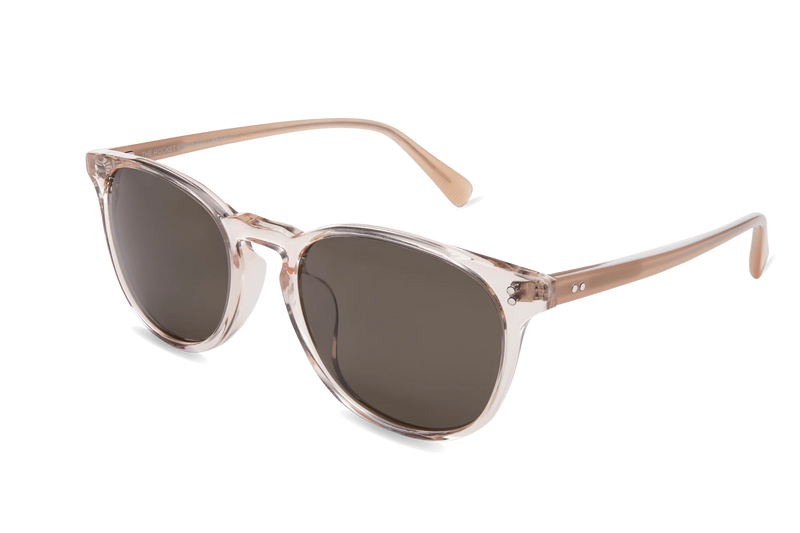 Rocket Eyewear MTO P3 Classic Sunglasses - Rose-Tinted Crystal & Blush with Brown Polarized Lenses (Crystal Strikes Back) - Raised Asian Fit