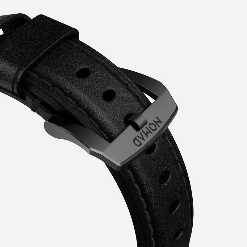 Nomad Classic Strap for All Apple Watch Series ( 44mm / 42 mm) - Black Strap + Black Hardware - Oribags.com