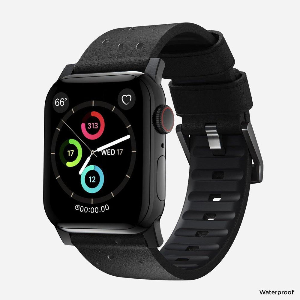 Nomad Modern Active Strap Pro for All Apple Watch Series 44mm 42 mm Black Strap Black Hardware Oribags